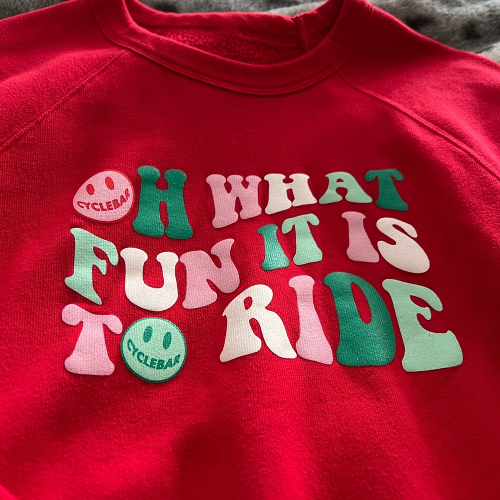 Cyclebar Red Sweatshirt - Fun Ride Design - Picture 2 of 3